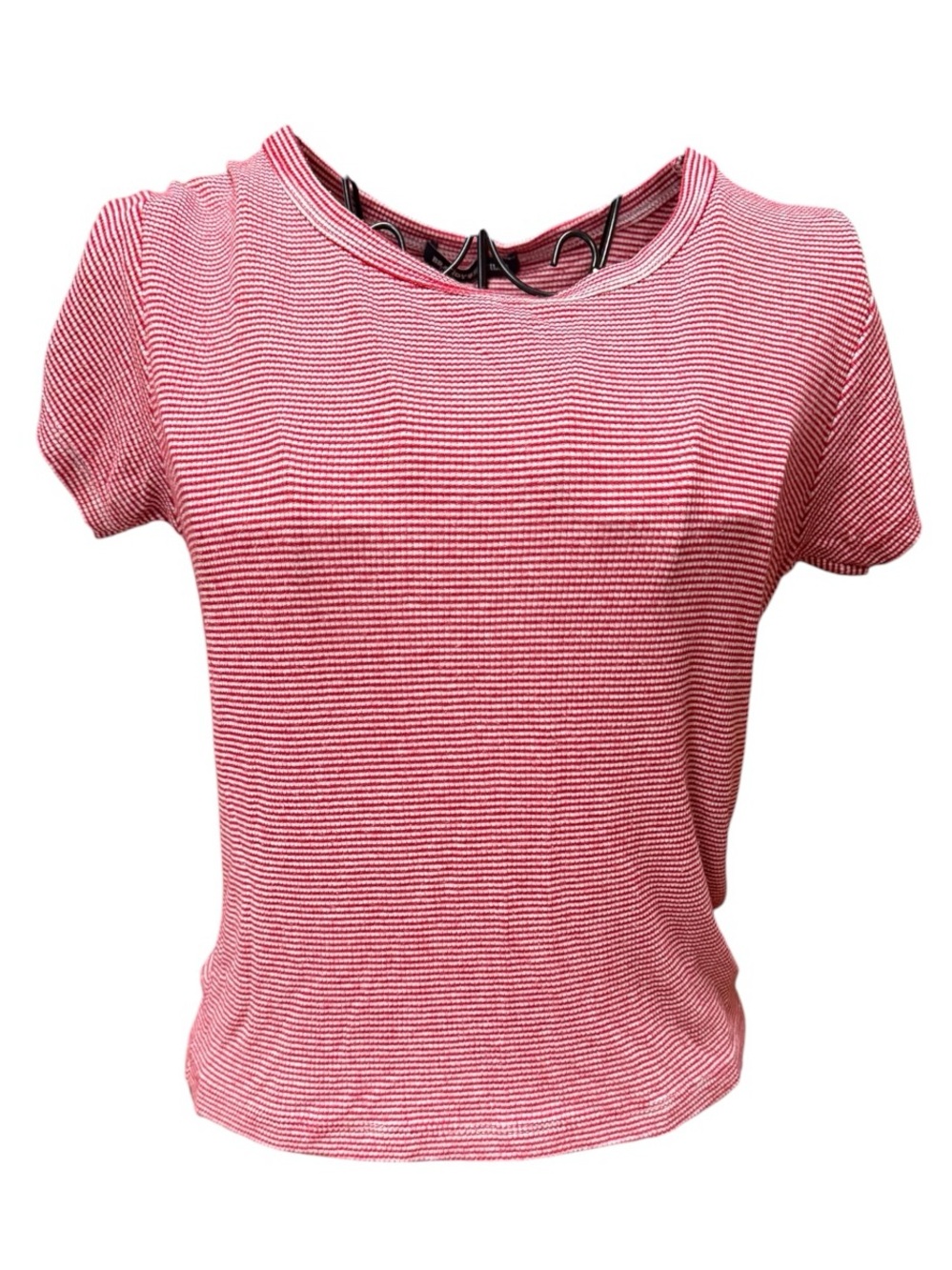 Brandy Melville Red White Striped Short Sleeve cotton blend Baby Tee